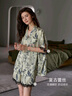 家樂芬睡衣女款夏季夏款冰絲綢短袖短褲仿真絲綢家居服高級(jí)感套裝 A824847青梧色 XL 碼 （體重120-145斤) 曬單實(shí)拍圖