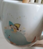 后海杯子陶瓷情侶馬克杯骨瓷杯帶蓋勺歐式辦公室咖啡杯可愛(ài)兒童喝水杯 胖胖杯-花蓋藍鯨/400ML 可微波 曬單實(shí)拍圖