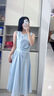 SUSTYLE國際高端品牌女裝連衣裙夏季掐腰裙法式氣質(zhì)通勤百搭顯瘦背心裙女 天藍(lán)色 S 曬單實(shí)拍圖