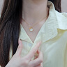 中國黃金CHINA GOLD三生有杏黃金項(xiàng)鏈女一貝子吊墜七夕情人節(jié)禮物送女友老婆生日實(shí)用 京速達(dá)-足金雙杏葉吊墜-白托帕贈(zèng)S925鏈 曬單實(shí)拍圖