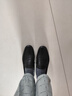 奧康品牌男鞋新品英倫豆豆鞋男真皮軟底懶人一腳蹬休閑皮鞋透氣 黑色單鞋 43 曬單實拍圖