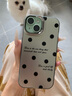 筱旺適用iPhone16Promax手機(jī)殼波點(diǎn)英文蘋(píng)果15plus小眾韓版ins風(fēng)氛圍感14Pro磨砂膚感電鍍鏡框13防摔12 【彩銀黑-電鍍?nèi)ψ采繚M(mǎn)屏波點(diǎn)LS880 iPhone 15 曬單實(shí)拍圖