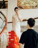 泰勒馬丁香檳色新娘旗袍敬酒服2025新款新中式結(jié)婚訂婚領(lǐng)證登記婚禮服 QP02 2XL 曬單實(shí)拍圖