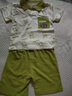 G.duck童裝男童夏裝套裝新款兒童衣服小童男孩卡通Polo衫短袖兩件套休閑 綠色口袋熊KN242203- 100 (建議身高90-100cm 3-4歲) 曬單實(shí)拍圖