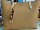 紅谷包包女包新款潮流牛皮單肩包手提包通勤大容量托特生日禮物 淺棕 曬單實(shí)拍圖