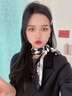啄木鳥(niǎo)（TUCANO）小方巾絲巾女2025新款系脖百搭春秋季感媽媽圍巾包頭搭配襯衫禮物 沙灘棋盤(pán)-黑白色(亦菲同款)  曬單實(shí)拍圖
