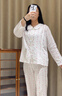 英氏七夕禮物孕婦月子服新款10A抗菌雙層棉紗哺乳睡衣家居服套裝粉色L 曬單實拍圖