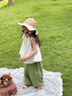 金日滿女童套裝夏季2025新款女童短袖t恤夏裝套裝兒童吊帶背心無袖上衣 白色 110 曬單實拍圖