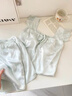 另約高級感輕奢冰絲睡衣女夏季甜美帶胸墊小飛袖短褲寬松家居服兩件套 935 流光藍(lán)蝴蝶 固定胸墊 2XL 曬單實(shí)拍圖