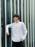 名創(chuàng)優(yōu)品（MINISO）220G重磅T恤男純棉長(zhǎng)袖青少年春秋季新款簡(jiǎn)約百搭純色圓領(lǐng)打底衫 【220G重磅】白色 L /175(30天質(zhì)量問(wèn)題全額退) 曬單實(shí)拍圖