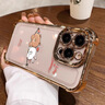 奕邁菲小熊兔適用于iPhone16手機殼蘋果15四角氣囊14promax電鍍透明殼13pm全包防摔plus高級男女12硅膠殼 【A1011玫瑰金】小熊兔丨氣囊防摔丨不沾指紋 iPhone 16 pro 曬單實拍圖