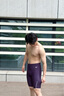 美津濃（MIZUNO）泳褲男士五分褲及膝防尷尬速干游泳褲男溫泉專(zhuān)業(yè)競速訓練游泳裝備 醬紫色【專(zhuān)業(yè)進(jìn)階 蜂窩導水】 L 【身高165-175體重60-75KG】 曬單實(shí)拍圖