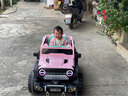 URCUR兒童電動車四輪可坐大人超大汽車可駕駛遙控小孩玩具車寶寶親子車 【豪華粉】四驅(qū)+12V電+真車避震+燈光軟輪+皮座 曬單實拍圖