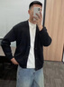 WASSUP HERMU官方外套男女春秋季大碼華夫格衛(wèi)衣男日系慵懶松弛風(fēng)針織開衫夾克 灰色 XL （推薦130-150斤） 曬單實(shí)拍圖