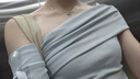 微光里一字肩短袖T恤女裝2025新款夏季韓版修身顯瘦斜肩上衣設(shè)露肩修身 斜肩T恤【藍綠色 S】 曬單實拍圖