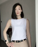嫻柔白色寬松背心女內(nèi)搭寬肩帶可外穿洋氣新款春夏季無袖打底衫上衣 白色 M 曬單實(shí)拍圖
