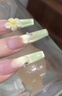 抹茶雞蛋花純手工穿戴甲夏日清新高級雕花氣質顯白漸變新款美甲貼 抹茶雞蛋花（長t30mm左右） 1件 XS(手特別小/小小手/甲床很小） 曬單實拍圖