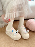 TTKJ厚底增高大頭鞋女可愛(ài)香腸小狗鞋花百搭運動(dòng)板鞋帆布休閑小白鞋子 曬單實(shí)拍圖
