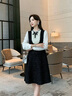 蔻伊婭（Kouyiya）品牌女裝新品連衣裙女2025秋冬季復(fù)古名媛輕奢感亮片假兩件背帶裙 黑色 M 曬單實(shí)拍圖