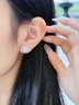 炙真銀樓S925純銀星光四葉草耳釘女生輕奢小眾感夜光琺瑯耳環(huán)氣質(zhì)耳飾 星光四葉草耳釘 曬單實(shí)拍圖