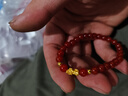 蒂蔻（Tico）足金招財(cái)貔貅黃金轉(zhuǎn)運(yùn)珠手鏈女紅瑪瑙手串3D硬金飾品七夕禮物 曬單實(shí)拍圖