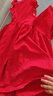 優(yōu)奇周歲女寶寶禮服夏季嬰兒夏裝衣服紅色旗袍連衣裙夏天抓周冠衣中式 曬單實(shí)拍圖