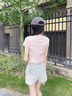 Calvin KleinJeans25春夏女士簡(jiǎn)約刺繡時(shí)尚少女感ck辣妹正肩羅紋短款短袖T恤 LN4-牡丹粉 XXS 曬單實(shí)拍圖