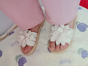 拖鞋女夏季外穿防滑花朵軟底居家平底學(xué)生韓版甜美時(shí)尚時(shí)尚沙灘鞋 白色 40-41 曬單實(shí)拍圖