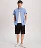 TOMMY HILFIGER【舒適府綢】夏季男裝商務(wù)休閑易打理短袖襯衣襯衫男外套78J9746 天藍色GU1 M （推薦：135-150斤） 曬單實拍圖
