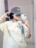佐敘100%純棉重磅小眾印花短袖T恤女夏季薄款寬松正肩美式半袖上衣 白灰色  當(dāng)/次日達(dá) M （80-100斤） 曬單實(shí)拍圖