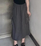 瑜尚臻品美式速干工裝半身裙女春夏辣妹抽繩松緊腰a字短裙防走光包臀褲裙 深灰色 【建議108-125斤】 曬單實拍圖