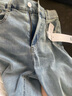 森馬（Semir）森柔牛仔|牛仔褲女小個(gè)子九分褲女生簡約夏顯腿長直筒褲百搭 牛仔黃泥染80325 M 曬單實(shí)拍圖