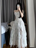 FEISIMI2025新款夏季吊帶連衣裙女士女裝衣服遮肚夏天氣質(zhì)顯瘦法式裙子 紫色 S 曬單實拍圖