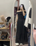 妙奕嘉黑色連衣裙裙子女夏季2025新款長裙赫本風法式顯瘦氣質(zhì)純欲沙灘裙 一字肩短袖露肩法式赫本風長裙 XL 【建議85-120斤】 曬單實拍圖