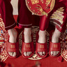 利達(dá)妮（TZLDN）【買一送一】結(jié)婚拖鞋一對(duì)女夏季新郎新娘紅色喜慶陪嫁防滑涼拖鞋 新娘+新郎【白頭偕老】 36-37 女+42-43男 曬單實(shí)拍圖