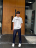 AEMAPE牛仔褲男原色冰絲秋季薄款2025新款美式寬松直筒垂順休閑褲子男士 Z505牛仔藍 L （建議110-135斤） 曬單實(shí)拍圖