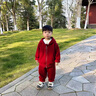 G.DUCKKIDS童裝兒童外套男童套裝春秋季新款中小童運動(dòng)服酷帥時(shí)髦男寶寶衣服 紅色 90碼（建議寶寶10-12公斤 24-36 曬單實(shí)拍圖