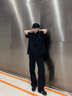 gxmy【一套】山本耀司春夏設(shè)計感小眾襯衣男生暗黑風(fēng)不規(guī)則感褲裙套裝 黑色短袖+黑色褲裙【一套】 L (105-120斤) 曬單實拍圖