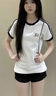 短袖t恤女2025夏季新款純棉修身顯瘦條紋小個(gè)子半袖休閑運動(dòng)上衣 白色 XL 曬單實(shí)拍圖