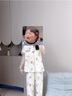莫代爾睡衣女純棉夏季短袖長(zhǎng)褲2025新款甜美開衫夏天休閑家居服媽媽套裝 主圖款:YM3709杏衣紫花卉翻領(lǐng)開 M [睡衣與平常衣服尺碼不同] 曬單實(shí)拍圖