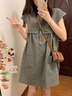 衣典零一（LEDIALYI）連衣裙女夏季2025新款法式復(fù)古小個(gè)子娃娃裙甜美寬松襯衫裙子夏天 格紋裙 S （建議105斤內(nèi)） 曬單實(shí)拍圖