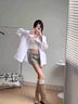 獅子聰石墨黃牛仔短褲女2025年夏季新款高腰彈力緊身設(shè)計感辣妹短熱褲 石墨黃 M 曬單實拍圖