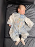 班喜迪嬰兒衣服秋裝寶寶連體衣國風(fēng)百天周歲禮服百日宴新中式外出服春秋 藍(lán)色 73cm 曬單實(shí)拍圖