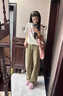 夏蓓朵卡其色休閑牛仔褲女2025春夏新款百搭寬松顯瘦慵懶直筒拖地闊腿褲 卡其色【長(cháng)褲】 M 95-105斤 曬單實(shí)拍圖