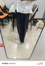 逸陽淡人穿搭亞麻哈倫褲女2025夏新款百搭休閑闊腿九分褲 藏青色  30 曬單實拍圖
