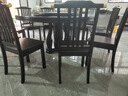 臻玲 新中式實(shí)木餐桌椅組合酒店飯店包廂大圓桌家用大圓桌8到14人飯桌 黑紫色(普通款） 1.6米 一桌10椅（配轉盤(pán)） 曬單實(shí)拍圖