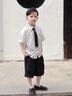 G.DUCKKIDS小黃鴨男童套裝夏季學(xué)院風(fēng)兒童西裝演出服男孩白襯衫黑褲子兩件套 白色襯衫+黑色褲子+領(lǐng)帶 130 建議7~8歲【120-130cm】cm 曬單實(shí)拍圖