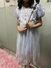 G.DUCKKIDS小黃鴨童裝愛(ài)莎公主裙夏季新款女童連衣裙網(wǎng)紗泡泡袖女孩生日禮物 藍色 90 尺碼1~2歲【 80-90cm】 曬單實(shí)拍圖
