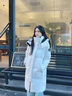 波司登（BOSIDENG）25新款羽絨服女款學生中長90絨商場同款運動休閑外套 云朵白|8211 卡碼拍大 XS 155/80A 體重約110以內 曬單實拍圖