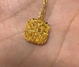 周六福爆閃方糖5G工藝黃金項鏈拉絲吊墜生日禮物計價A0613172 約4.18g 曬單實拍圖